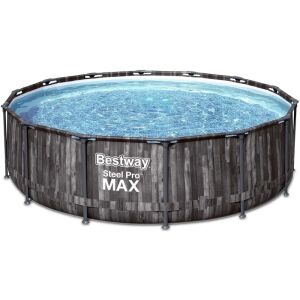 Bestway Steel Pro MAX föld feletti medence, 427x107cm, fémvázas, ferde nézet - Medence és strandjáték