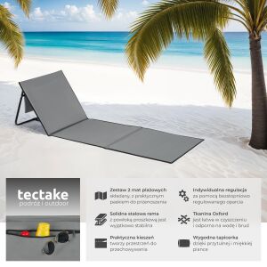Zestaw 2 mat plażowych Mina, elastyczne oparcie, składane 122202463