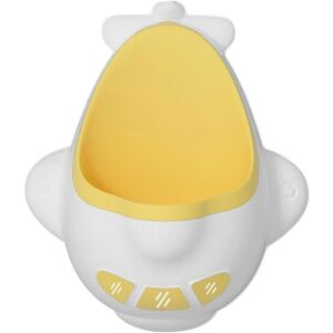 Piszoár fiúknak, KipHome, 0-8 éves korig, repülőgép alakú, ecsettel, falra szerelhető, öntapadó kampóval, 29 x 33,5 cm, fehér/sárga