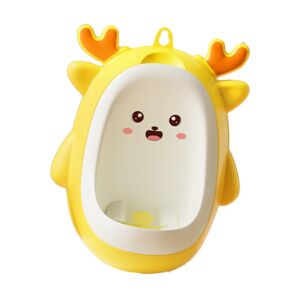 Piszoár fiúknak, KipHome, 0-8 éves korig, szarvasforma, ecsettel, falra szerelhető, öntapadó kampóval, 29,8 x 23,8 cm, sárga 122202615 - Flippy