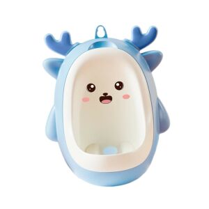 Piszoár fiúknak, KipHome, 0-8 éves korig, szarvasforma, ecsettel, falra szerelhető, öntapadó kampóval, 29,8 x 23,8 cm, kék