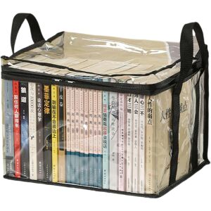 Flippy Transparente Aufbewahrungsbox mit Griffen, PVC- und Textil-Buchorganizer - Lagerung & Organisation