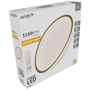 Avide Design Chase LED Deckenleuchte, 50W, 3150 Lumen, Fernbedienung, IP20, weiß, rund, modern, minimalistisch - Deckenleuchten