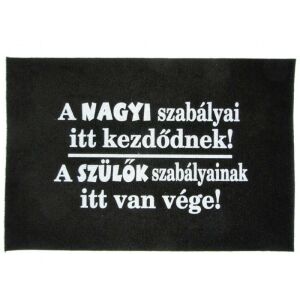 Vicces lábtörlő 'A nagyi szabályai itt kezdődnek' felirattal - Vicces ajándék