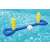 Bestway inflatable volleyball set with ball, blue and yellow, 266x64cm, in a pool