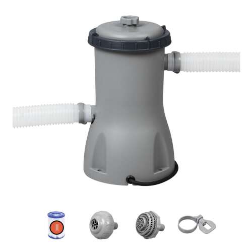 Bestway FLOWCLEAR™ 3 m3/h Papierfilter-Poolpumpe mit Schläuchen, Filterpatrone und Zubehör