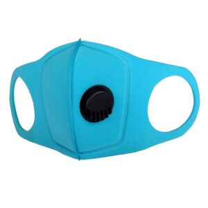 THK újrahasználható és mosható maszk szeleppel, kék 122211311 - Edzőmaszk