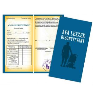 Vicces 'Apa leszek' bizonyítvány, humoros ajándék apukáknak - Vicces ajándék