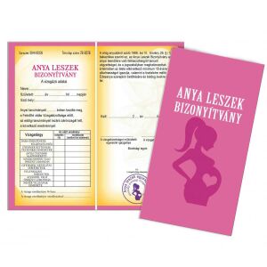 Vicces 'Anya leszek' bizonyítvány - humoros ajándék kismamáknak - Vicces ajándék