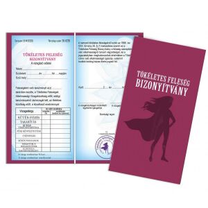 Vicces Tökéletes Feleség Bizonyítvány, ajándék feleségnek - Vicces ajándék