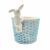 Ozdobný veľkonočný košík, vyrobený z porcelánu, modrá farba, 11x11x13 cm 122232129