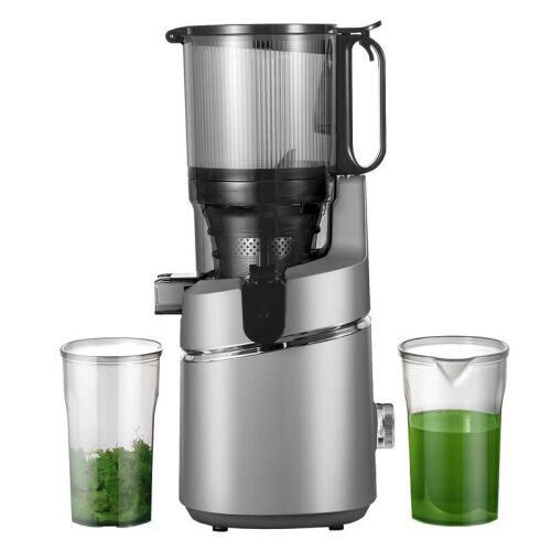 AMZCHEF SJ-036-GA Slow Juicer in Grau mit Saft- und Tresterbehältern