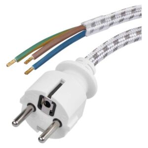 EMOS Szerelhető vezeték 3x0.75 2.4m fehér fonott 122268718 - Szerelt hálózati kábel