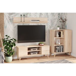 SHELF 100 cm стенен рафт в сонома дъб, модерна стенна декорация, идеален за хол, спалня или коридор - Polc