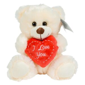 Plüss  Valentin maci  szívvel 20 cm  fehér