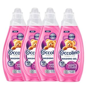 Coccolino Wonder Wash Gel de spălat 4x1480ml, Ultra Care pentru cicluri scurte - Gel de spălare, Clătiți și Capsulă de spălare