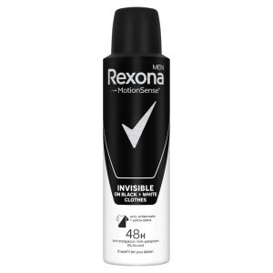 Rexona Męski Dezodorant w Aerosolu Invisible na Czarnych i Białych Ubraniach 150ml - Uroda i zdrowie