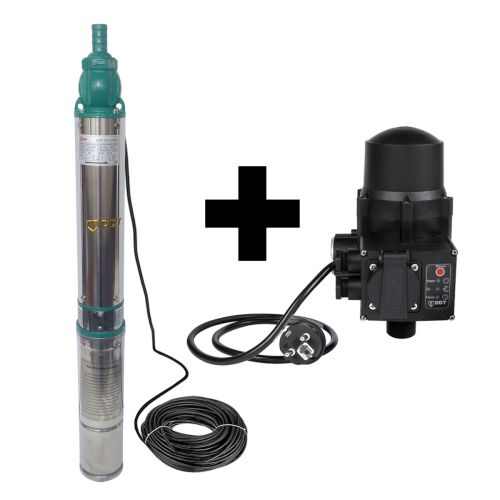 Pompă submersibilă de puț adânc DDT QJD120-1.5 cu presostat electronic