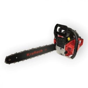 Benzynowa pilarka łańcuchowa KrafTech KT/CHS-62s z prowadnicą i łańcuchem o długości 50 cm, idealna do cięcia drewna opałowego i innych prac. - Piła łańcuchowa