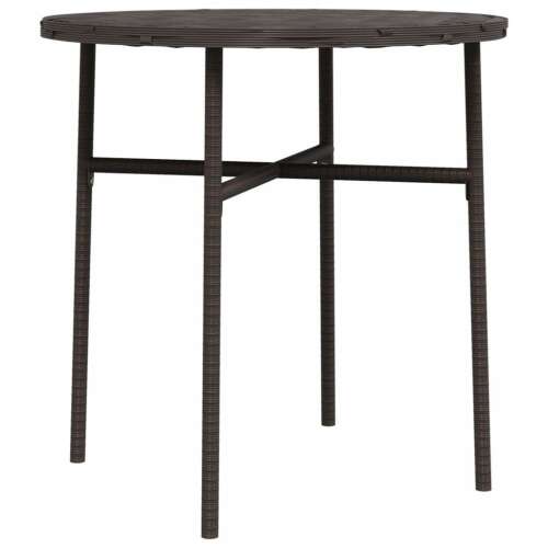 vidaXL barna polyrattan teázóasztal 45 cm, kerek kerti asztal - Kerti asztal