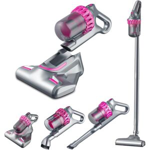 4 w 1 ręczny odkurzacz z wymiennymi końcówkami, silnym ssaniem, trzema trybami prędkości - szary-różowy - Odkurzacz ręczny