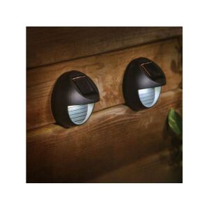 Modee napelemes fali lámpa WS101, 2 db-os szett, fekete, kültéri, meleg fehér, IP44, LED, fa falra szerelve - Napelemes lámpa