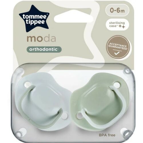 Tommee Tippee Moda játszócumi 2db 0-6hó - szürke/zöld 122323895