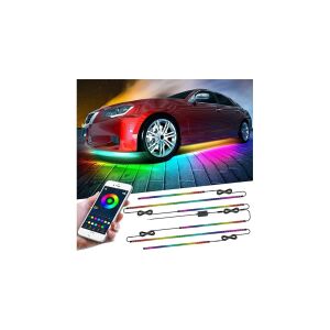 Set de benzi LED AutoREY premium RGBIC pentru iluminare sub caroseria mașinii cu control prin aplicație și sincronizare muzicală - Lumini auto