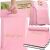 Saci de folie de curier cu manere roz 310x420+70cm 50buc multumesc 122344009