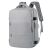 Szary plecak podróżny z przegrodą na laptopa, idealny do bagażu podręcznego, widok z boku