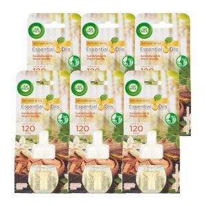 Air Wick Sandalwood a jemná vanilka Náplň do elektrického osviežovača vzduchu 6x19ml