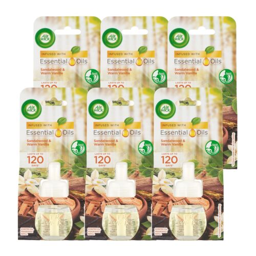Air Wick Sandalwood & Vanilla Refills 6-Pack for Electric Air Freshener