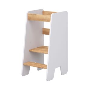 Weißer und Holz-Küchenhelfer-Tritthocker für Kinder - Babymöbel