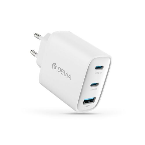 Devia Extreme Speed Series 65W GaN PD gyorstöltő adapter USB+2xType-C - fehér