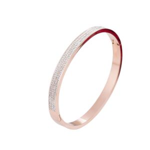 Brățară din oțel inoxidabil placat cu aur, 8mm, THK, pietre de zirconiu, 20 cm, dimensiune reglabilă - Bijuterii pentru femei