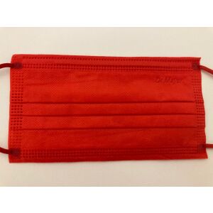 Červená lekárska maska Dr. Mayer, 4 vrstvy, 3 záhyby - Maska na ústa