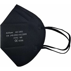 10er Set FFP2 Masken Schwarz, AD-1001, 5-lagig, CE 2163 konform, einzeln verpackt 122347232 - Mundschutz