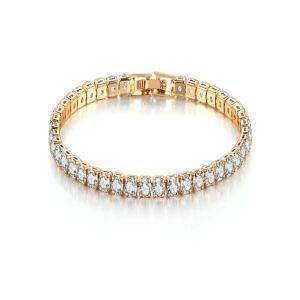 Bratara Tennis 4mm, THK, Pietre zirconiu, placata cu aur 18K, Auriu - 16 cm 122347701 - Bijuterii pentru femei