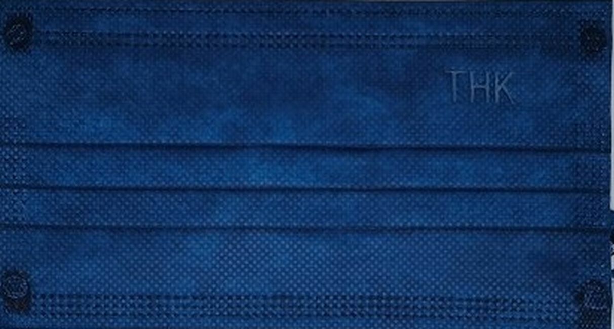 THK orvosi arcmaszk készlet, egyenként csomagolva, 3 hajtás, 3 rétegű, 10 db, kék