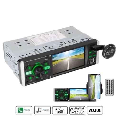 Car MP5 Player with 4.1 inch screen, Bluetooth, USB, TF card, AUX, remote control, and phone holder