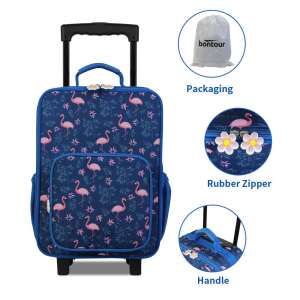 BONTOUR Vászon Gyermekbőrönd 2 Kerékkel, Flamingó Mintával 44125156 Gyerek bőrönd