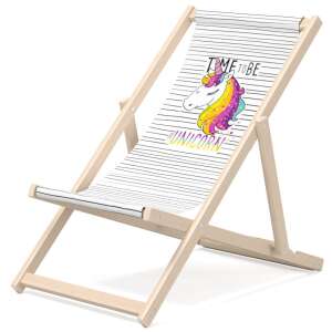 Chill Foldable Kids Sunbed - Unicorn #white-black