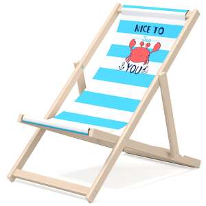 Składany leżak dla dzieci Chill - Krab #niebiesko-biały