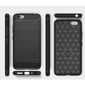 Fekete szénszálas telefontok Huawei P30-hoz, Forcell márka, több nézetből - Beline