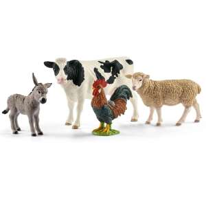Стартов комплект Schleich Farm World с крава, магаре, овца и петел - Schleich