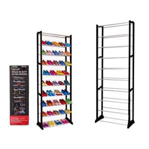 Fém cipős polc, 30 párhoz, állítható szintekkel