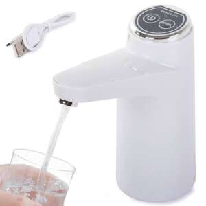 Electric water dispenser pump for 18.9L bottles, white, with USB cable - Faucet