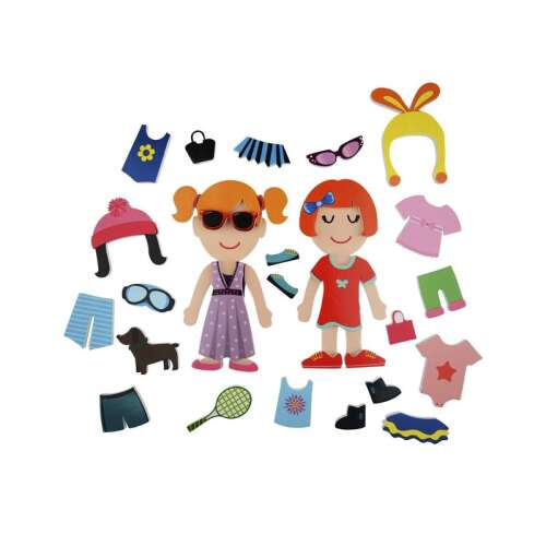 Sada hračiek do kúpeľa Buddy & Barney Dressing Up Bath Time Stickers pre deti, s dvoma dievčatami a rôznymi doplnkami