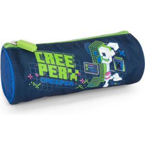 Etui na ołówki Minecraft Creeper Anatomy Neon, Niebieski, Zielony, Zamek Błyskawiczny - Minecraft