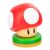 Super Mario 3D Pilzlampe, rote und weiße Pilzlampe mit grünem Sockel